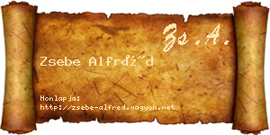 Zsebe Alfréd névjegykártya